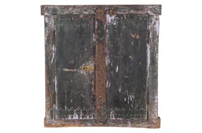Antique Indian Teak Wood Shutter Windows Mirror