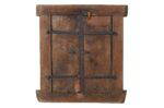 Antique Indian Teak Wood Shutter Windows Mirror