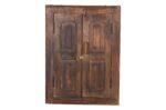 Antique Indian Teak Wood Shutter Windows Mirror