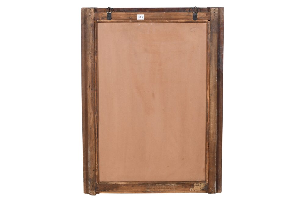 Antique Indian Teak Wood Shutter Windows Mirror - Image 4