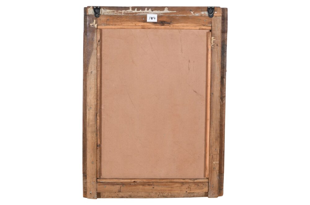 Antique Indian Teak Wood Shutter Windows Mirror - Image 2