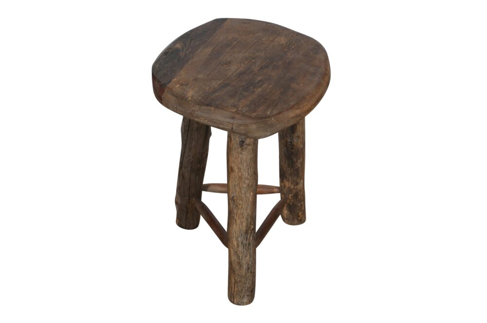 Vintage Indian Teak wood Stool - Image 2