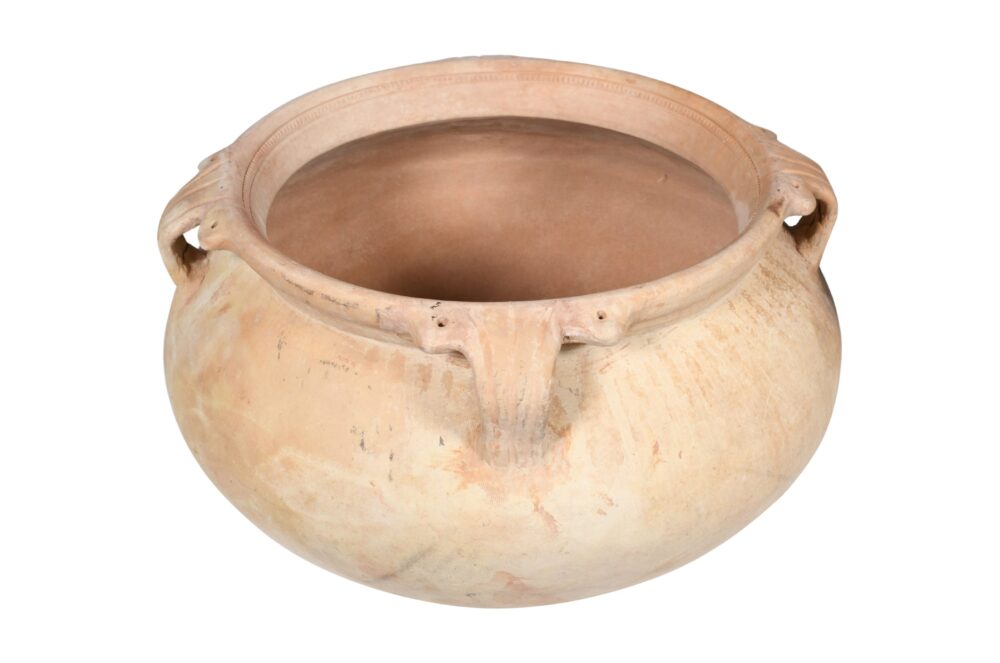 Large Urn Shaped Indian Hand Thrown Terracotta Planter - Image 3