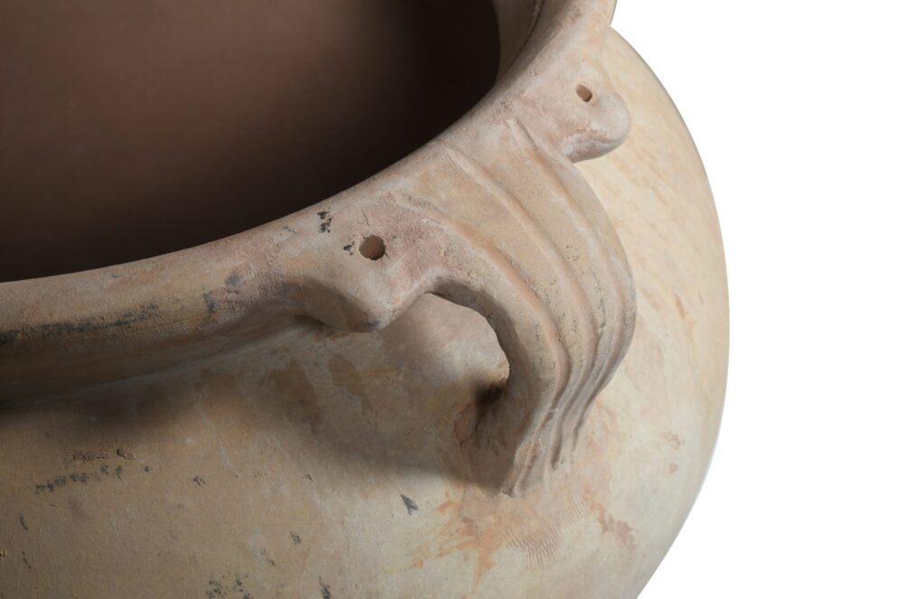 Large Urn Shaped Indian Hand Thrown Terracotta Planter - Image 4