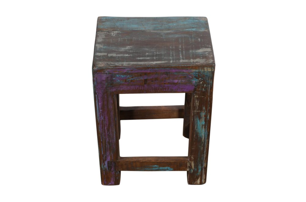 Reclaimed Vintage Teak Wood Indian Stool or Plant Stand - Image 3