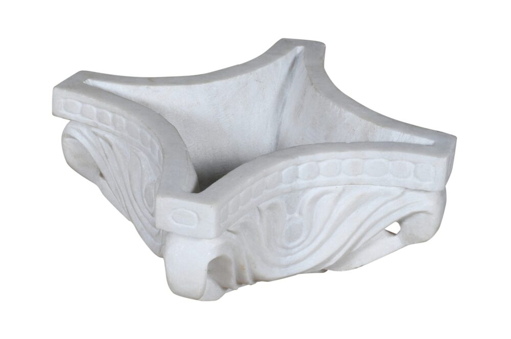 Beautiful Indian Marble Carved Bird Bath - Image 3