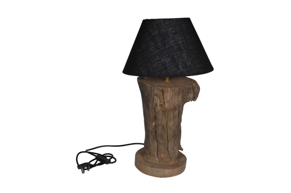 Indian Driftwood Table Lamp and Quality Linen Shade - Image 4