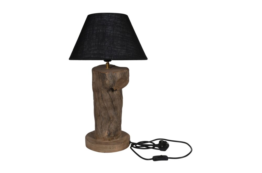Indian Driftwood Table Lamp and Quality Linen Shade - Image 3