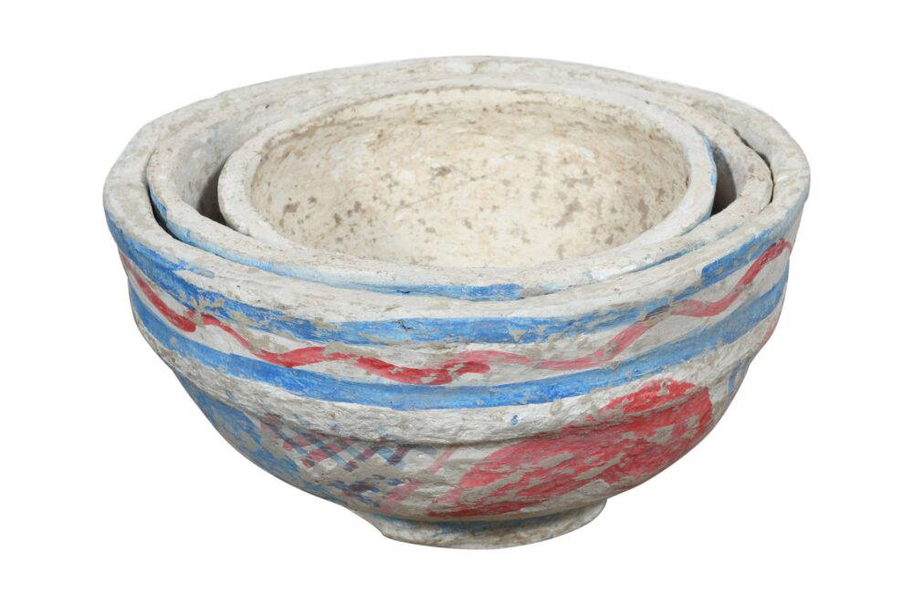 Set of 3 Indian Papier Mache Pot Porri Or Serving Bowls - Image 2