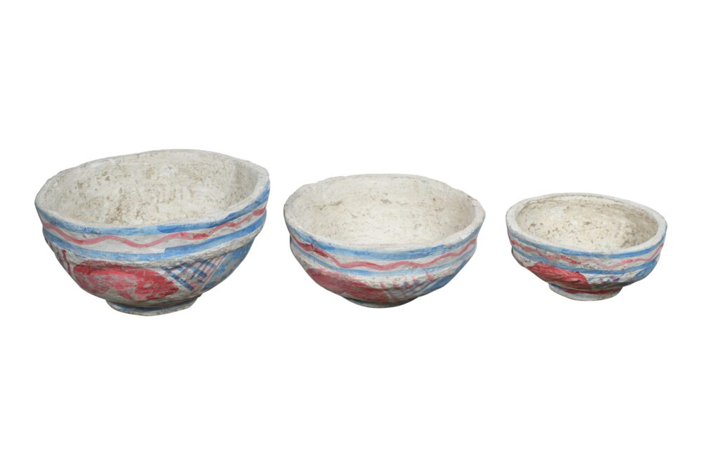 Set of 3 Indian Papier Mache Pot Porri Or Serving Bowls - Image 4