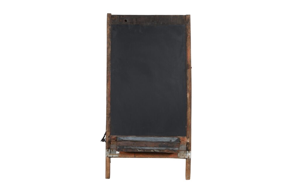 Vintage Indian Wooden Black Board Retail A Sign With Flower Tray - Image 4