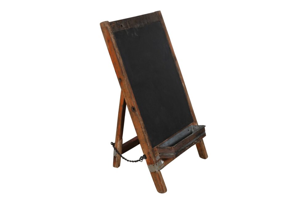 Vintage Indian Wooden Black Board Retail A Sign With Flower Tray