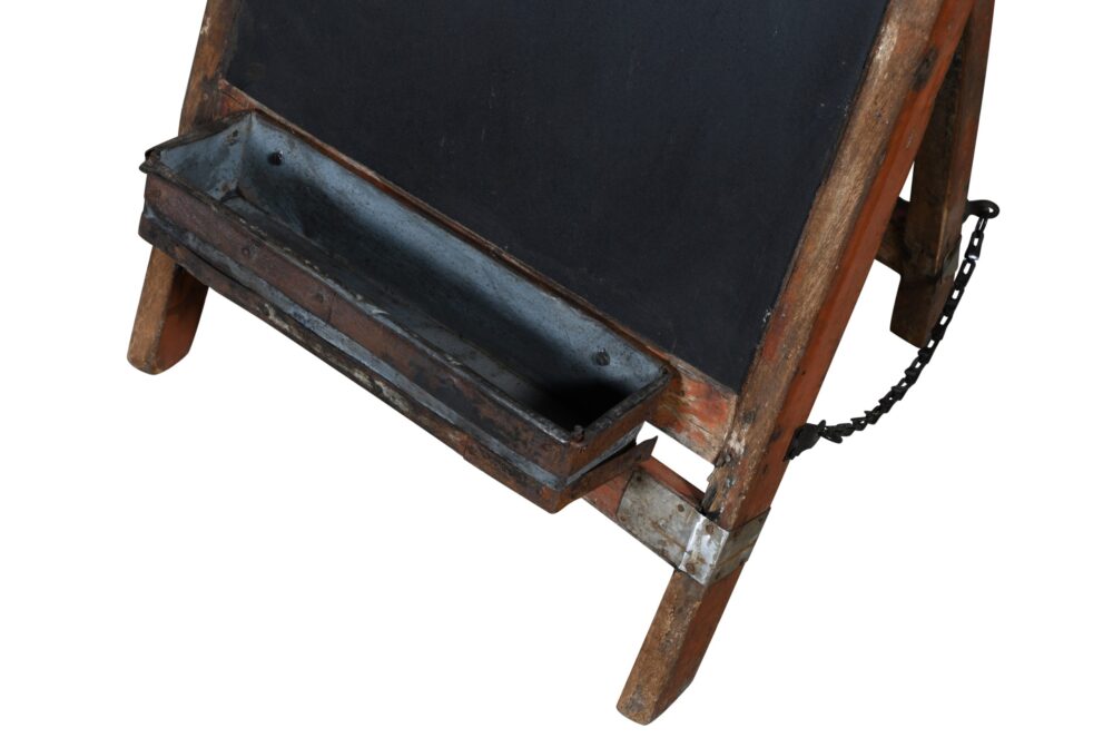 Vintage Indian Wooden Black Board Retail A Sign With Flower Tray - Image 2