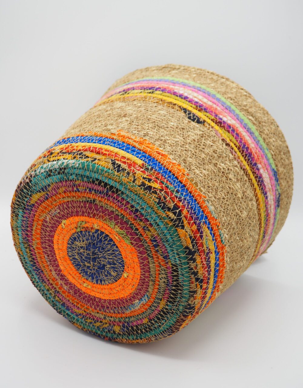 Munja And Reclaimed Fabric Eco Planter With Removable Metal Liner - Medium - Image 3