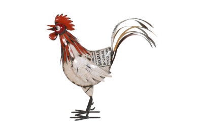 Recycled Iron Chicken Garden Decoration - Artisan-Made Rustic Rooster Figure