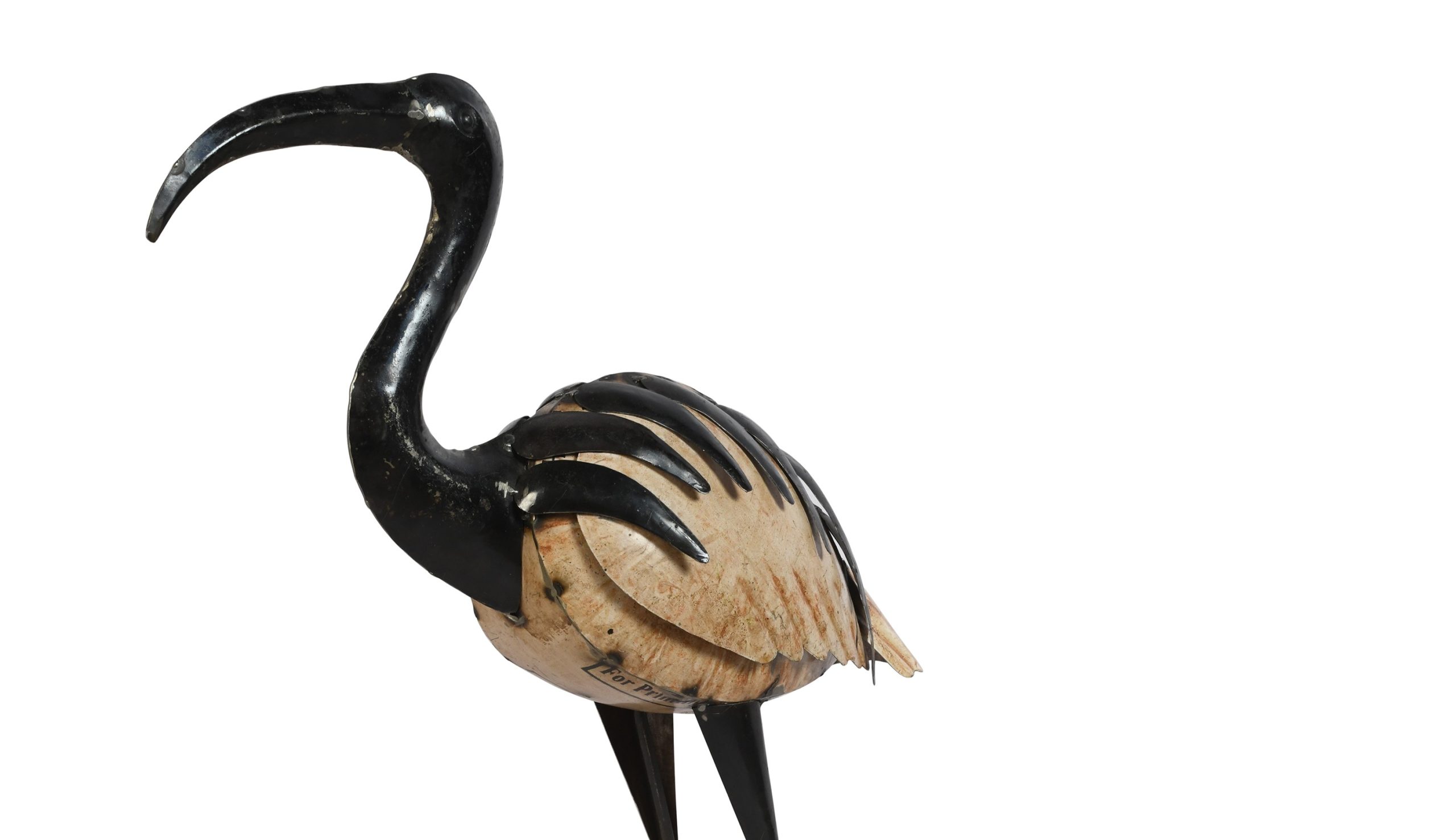 Indian Artisan Made Recycled Iron Ibis Bird Garden Decoration Figure - Image 3