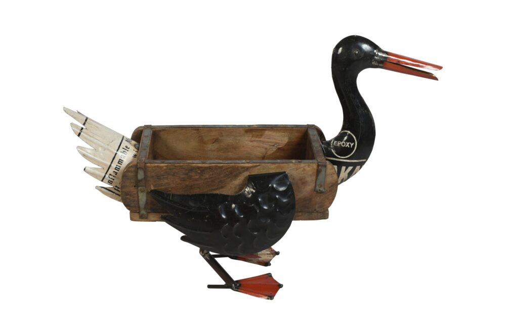 Recycled Iron Duck Planter - Artisan-Made Rustic Garden Decoration - Image 2
