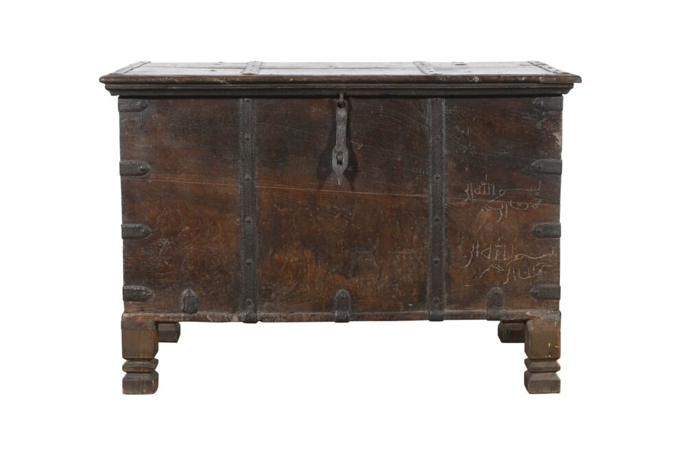 Antique Indian Fruit Wood Chest or Trunk