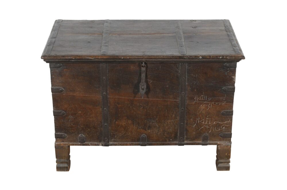 Antique Indian Fruit Wood Chest or Trunk - Image 2