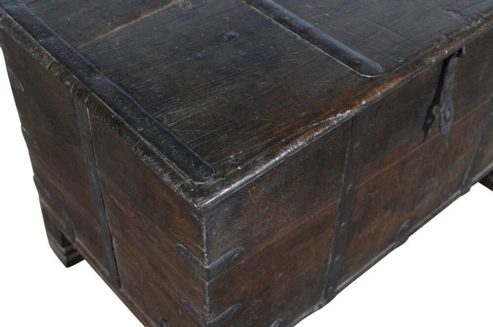 Antique Indian Fruit Wood Chest or Trunk - Image 4