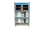 Antique Indian Teak Wood Kitchen Storage Pan Rack And Cupboard