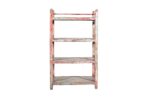 Antique Indian Teak Wood Kitchen Storage Pan Rack