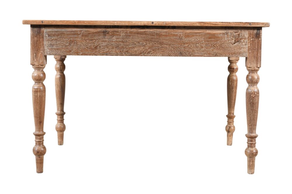 Antique Indian Teak Wood Lime Washed Kitchen Table