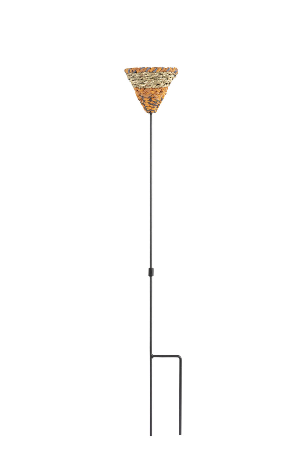 Munja And Reclaimed Sari Fabric Iron Stake Bird Feeder