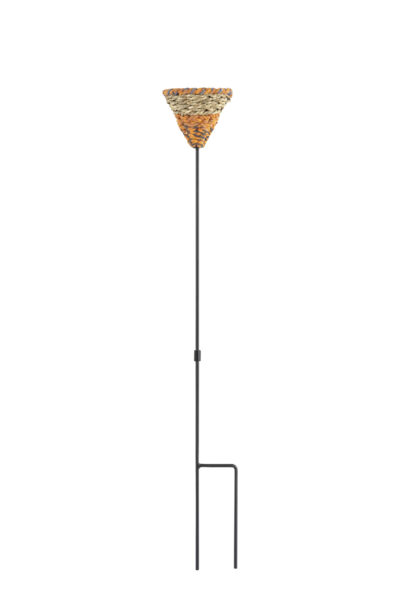 Munja And Reclaimed Sari Fabric Iron Stake Bird Feeder