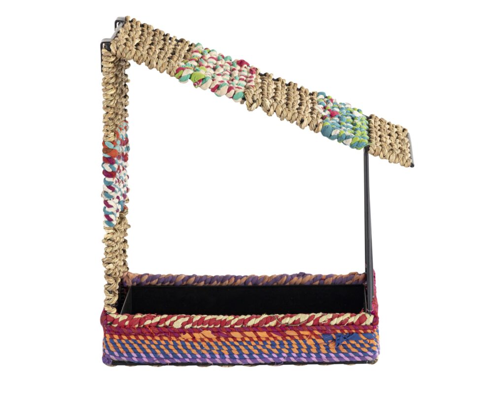 Munja And Reclaimed Sari Fabric House Wall Bird Feeder - Medium - Image 4