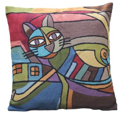 Embroidered Cushion Cover With Poly Fiber Filler