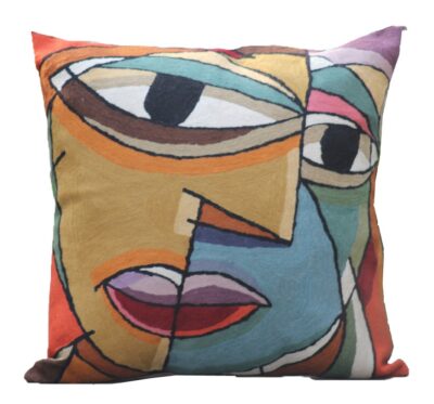 Embroidered Cushion Cover With Poly Fiber Filler