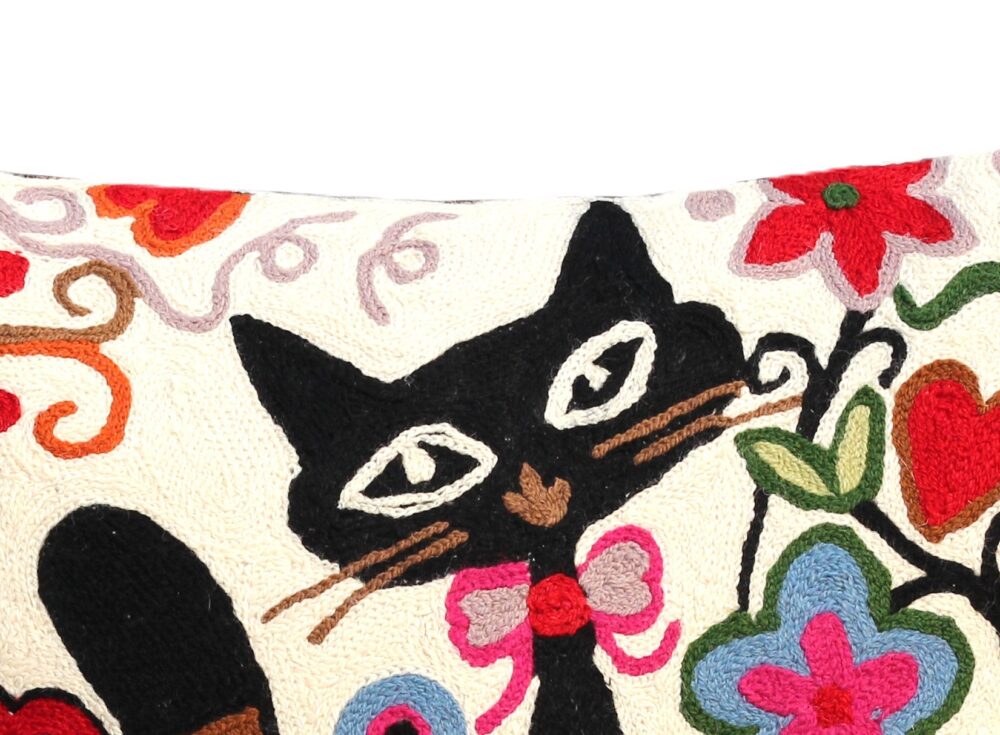 Embroidered Cushion Cover With Poly Fiber Filler - Image 2