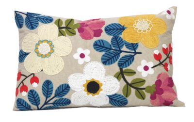 Embroidered Cushion Cover With Poly Fiber Filler