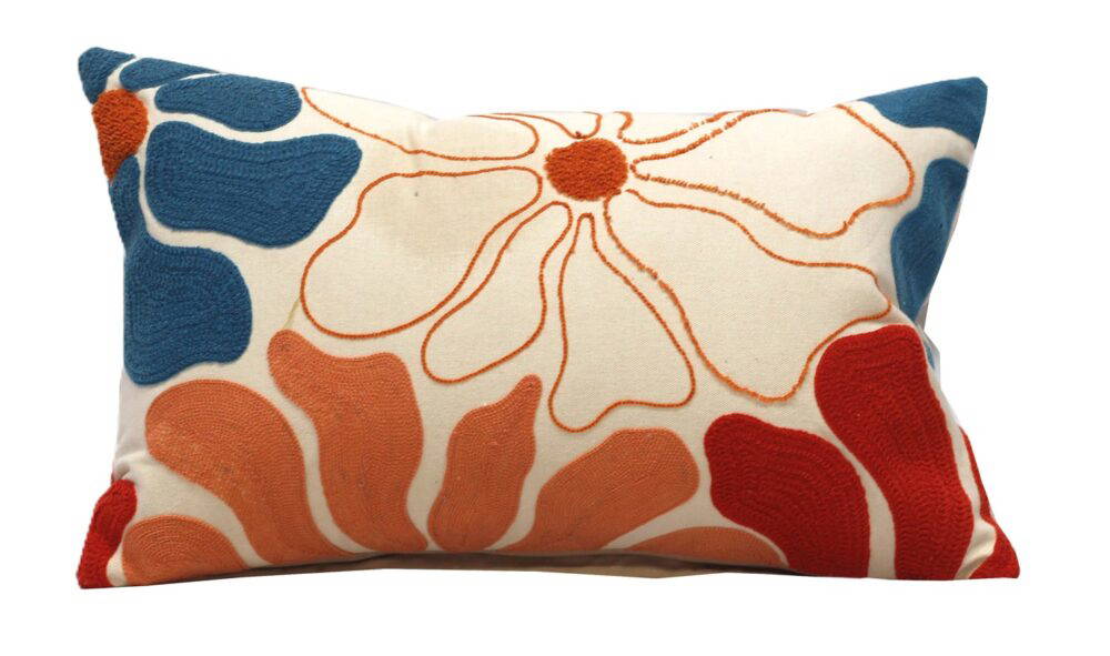 Embroidered Cushion Cover With Poly Fiber Filler