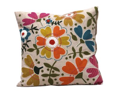 Embroidered Cushion Cover With Poly Fiber Filler