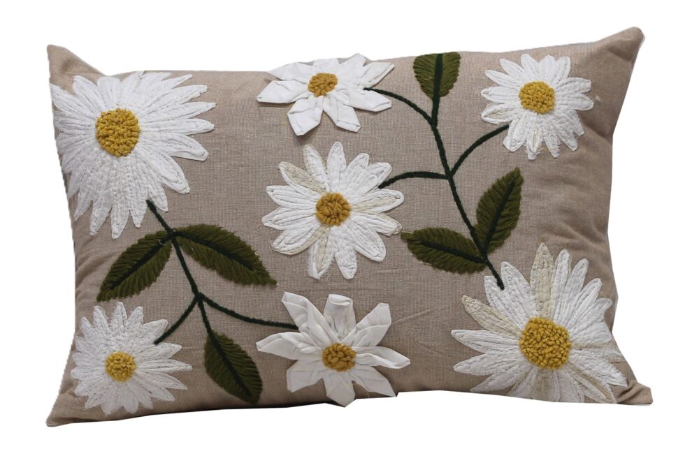Embroidered Cushion Cover With Poly Fiber Filler