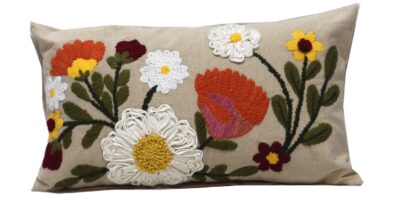 Embroidered Cushion Cover With Poly Fiber Filler