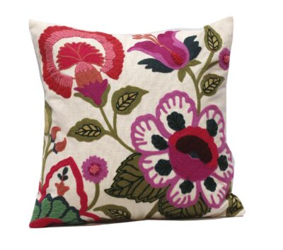 Embroidered Cushion Cover With Poly Fiber Filler