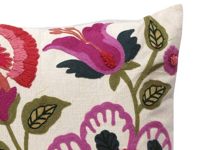 Embroidered Cushion Cover With Poly Fiber Filler - Image 2