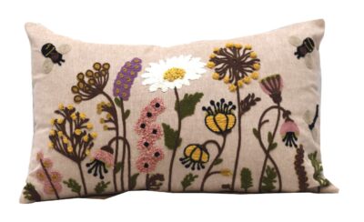 Embroidered Cushion Cover With Poly Fiber Filler