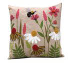 Embroidered Cushion Cover With Poly Fiber Filler