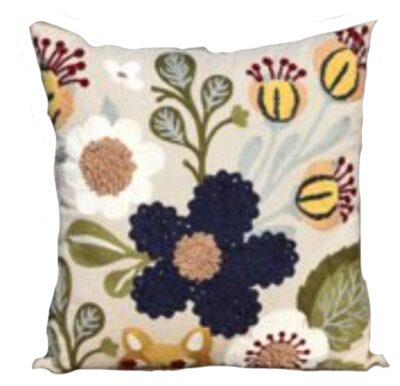 Embroidered Cushion Cover With Poly Fiber Filler