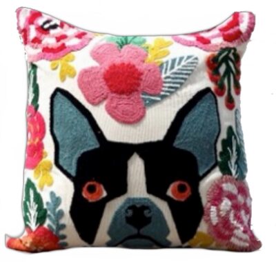 Embroidered Cushion Cover With Poly Fiber Filler