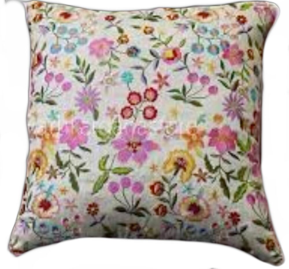 Embroidered Cushion Cover With Poly Fiber Filler