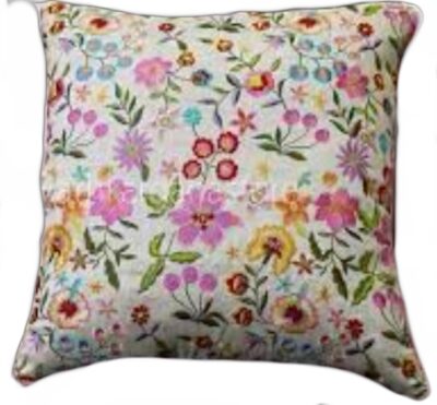 Embroidered Cushion Cover With Poly Fiber Filler
