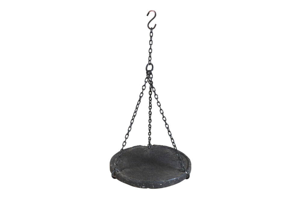 Vintage Indian Stone Serving Dishes On Iron Chain