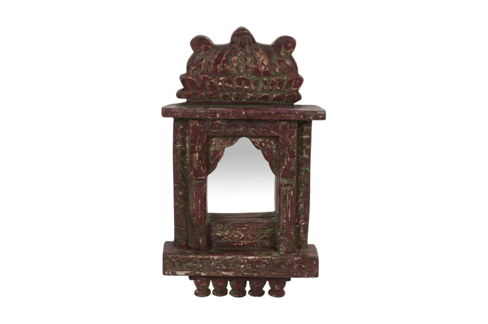 Vintage Indian Teak Wood Jharokha Mirror Made From Reclaimed Wood