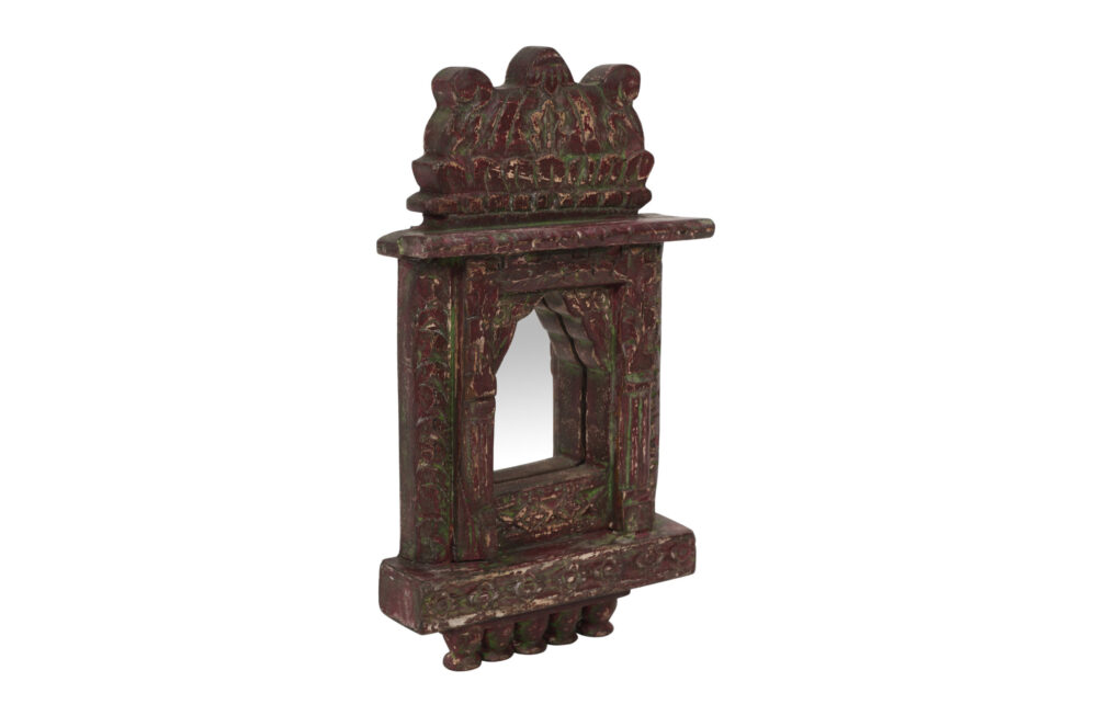 Vintage Indian Teak Wood Jharokha Mirror Made From Reclaimed Wood - Image 2