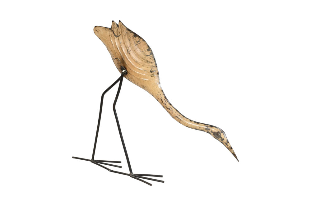Indian Artisan Made Recycled Iron Heron Garden Decoration Figure - Image 3
